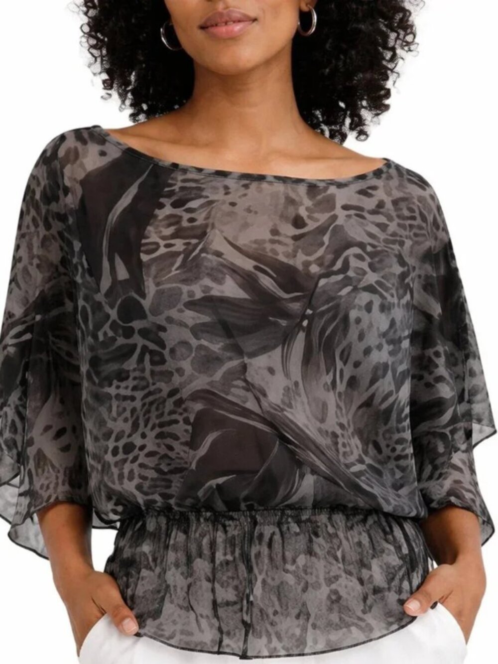 MILEY CYRUS & MAX AZRIA Printed Top